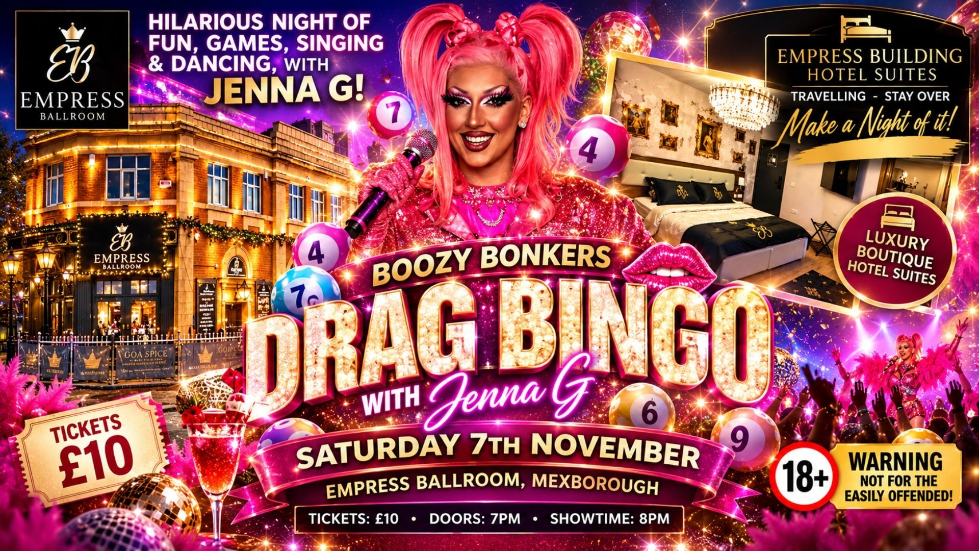 Jenna G Boozy Bingo Night Poster