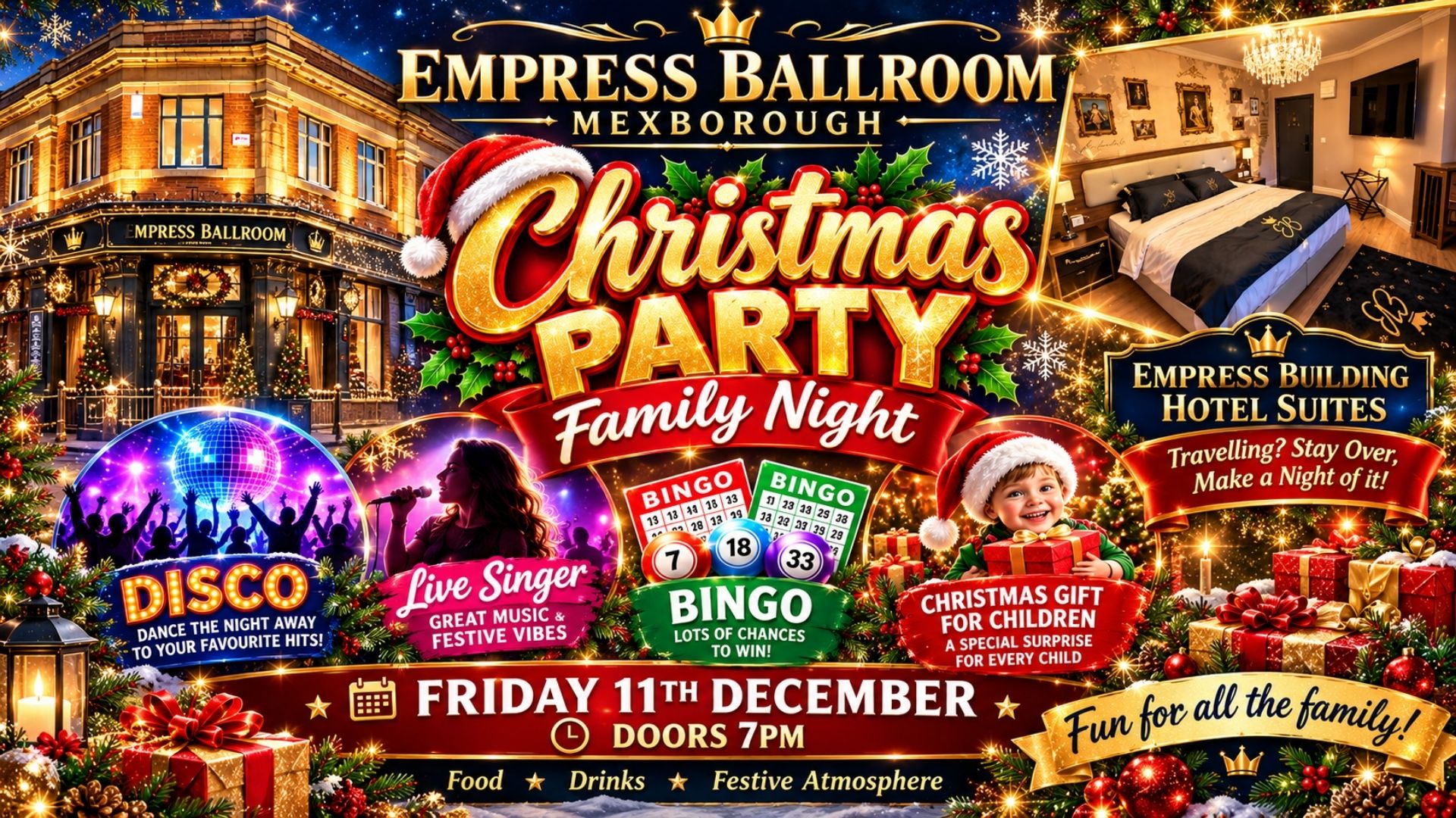Empress Ballroom Family Christmas Party Poster
